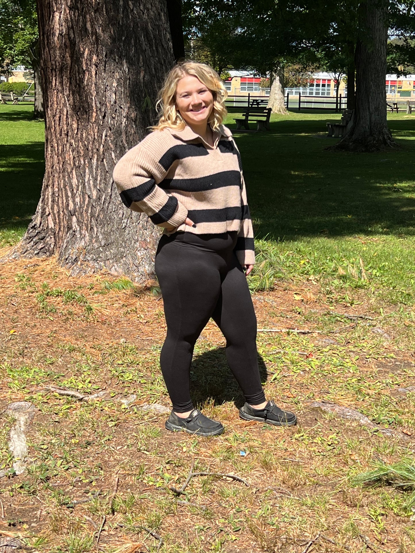 Striped Taupe Sweater